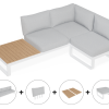 Fino Config D - Outdoor Modular Sofa in Matt White aluminium with Light Grey Cushions