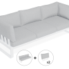 Fino Config A – Outdoor Modular Sofa in Matt White aluminium with Light Grey Cushions