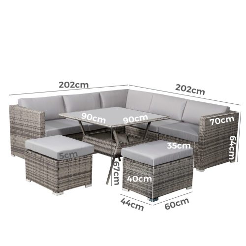 8PC patio table and chairs
