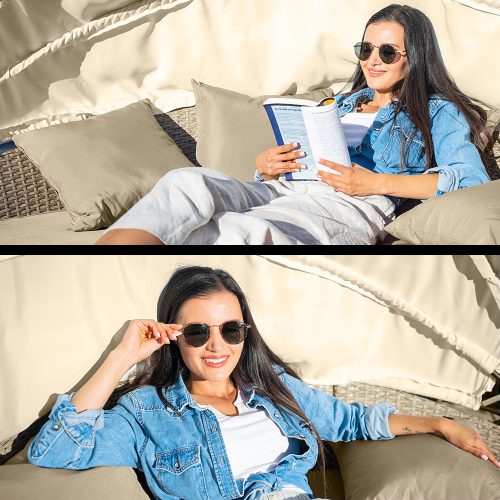 Beige outdoor day bed