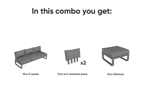 Matt charcoal aluminum sofa