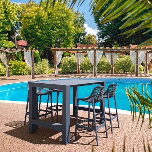 Siesta 5 Piece Outdoor Bar Table Setting with Air Bar Stools anthracite