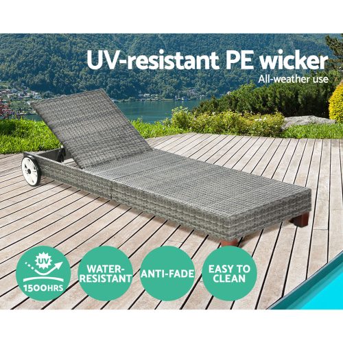 Sun Lounger with Wheels