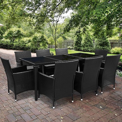 garden dining set black