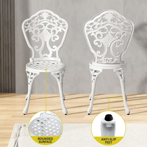 white patio dining set