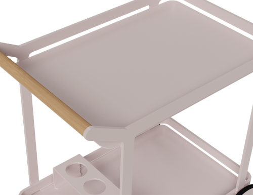 Imola Outdoor Bar Cart - Pale Pink Blush - Image 5