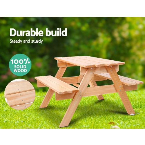 wooden table for kids outdoor play