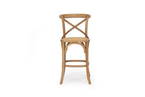 Provincial Cross Back Counter Stool – Natural Oak