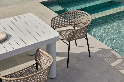 Durable aluminium dining table