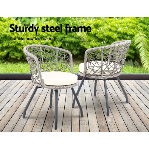 Grey rattan bistro set
