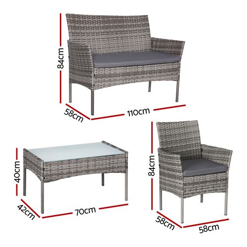 Grey wicker outdoor seating