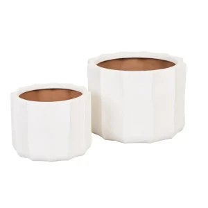 Hanson Flute Planter Set of 2 - White Sand