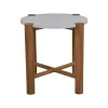 Isla Side Table - White Speckle - Natural Teak