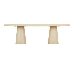 Valencia Dining Table - Faux Travertine - Beige