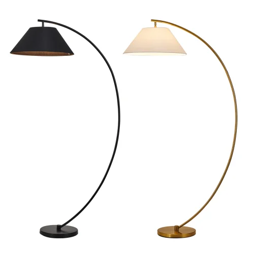 black and brass floor lamp