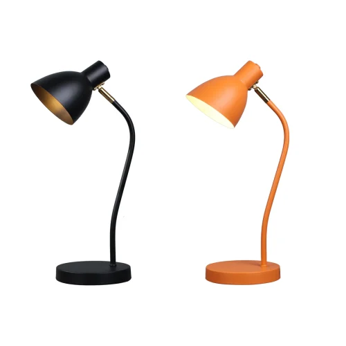 black and orange table lamp