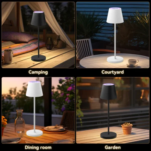 black white table lamp