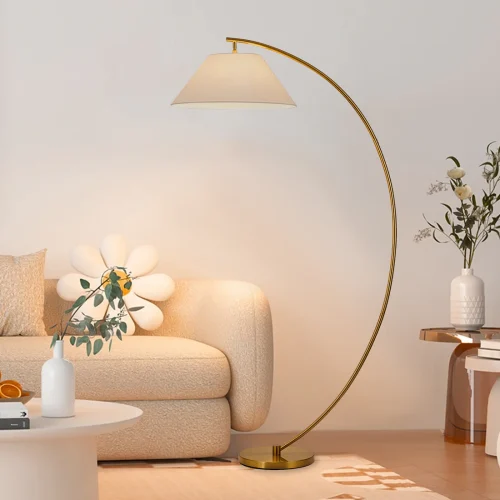 brass accent floor light