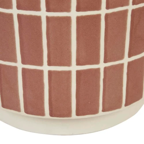 brown tile plant pot