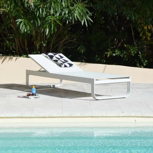 modern black sunbed