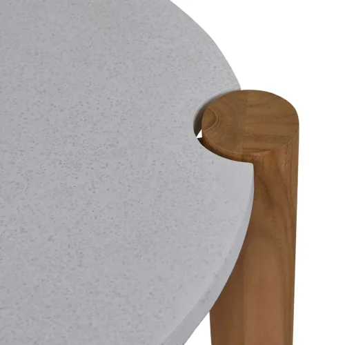 natural teak side table