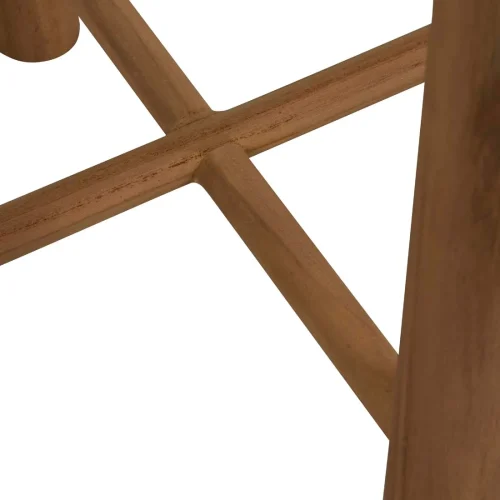 teak and white side table