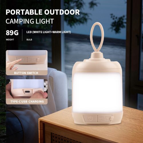2PCS Compact Outdoor Camping Light with 4 Modes & Type-C Charging
