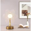 Flower Shape Luxury Acrylic Table Lamp - Modern USB Powered Night Light | Decorative Atmosphere Lamp for Bedroom, Living Room, and Bedside | Compact Design with 3 Color Temperatures