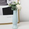 Imitation Porcelain Petal Vase for Drop-proof Home Decor - Green