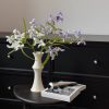 Matte White Ceramic Vase - Unique Bamboo Shape Design (20x8x5.5cm)