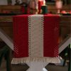 Red-white Vintage-Inspired Chinese Table Runner with Retro Ambiance - 30x200cm New Style Tea Flag for TV Cabinet and Festival Decor