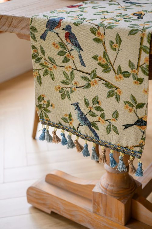 Woven Beige Tablecloth