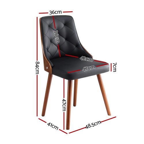 black PU dining chairs