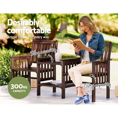 2 seater wooden garden bench