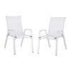 Gardeon 2PC Outdoor Dining Chairs Stackable Lounge Chair Patio Furniture White