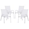 Gardeon 4PC Outdoor Dining Chairs Stackable Lounge Chair Patio Furniture White
