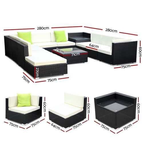 Gardeon lounge set with cover
