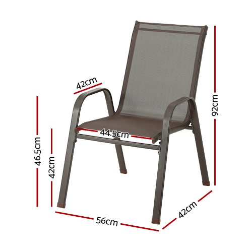 Gardeon stackable patio furniture brown