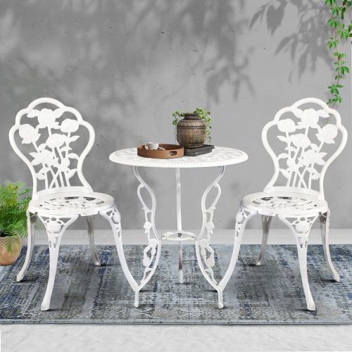 aluminium bistro set white