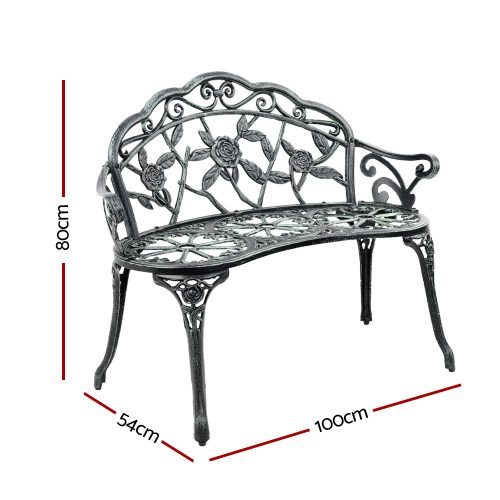 antique style garden bench green