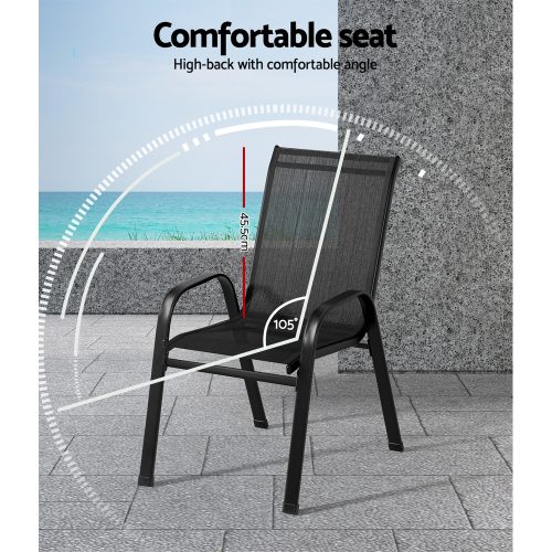 black garden dining chairs