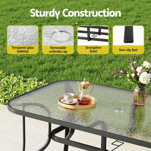 black outdoor dining table