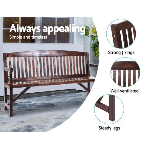charcoal wooden bench outdoor