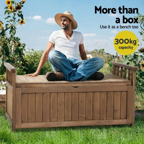 durable garden storage bench