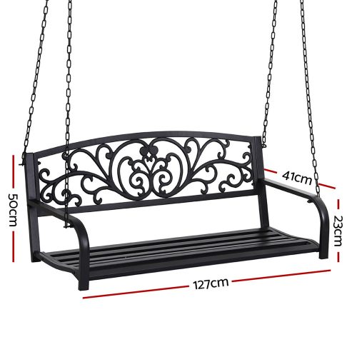 durable outdoor swing black
