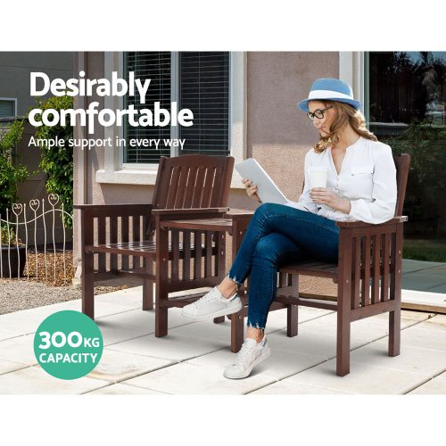 garden loveseat with center table