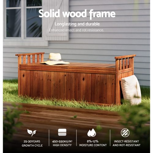 garden toy chest bench natural