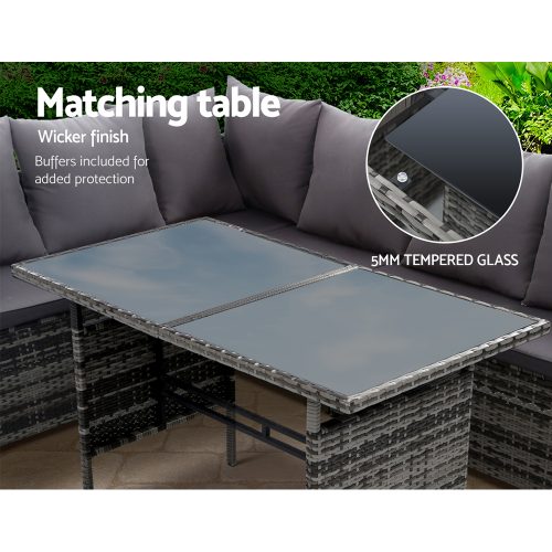 garden wicker lounge set grey
