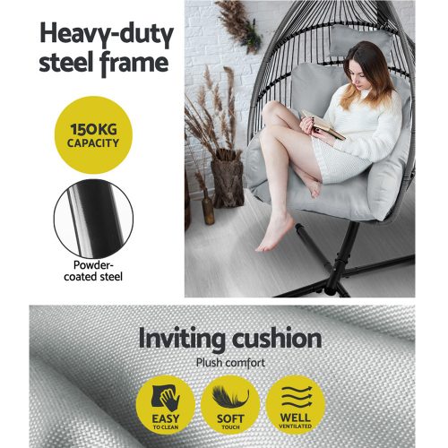 grey egg chair outdoor