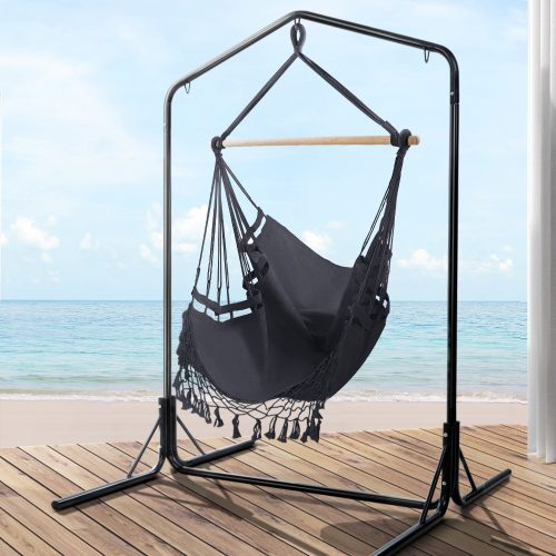 grey rope hammock chair